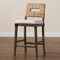 Baxton Studio Porsha Modern Bohemian Dark Brown Finished Mahogany Wood and Natural Rattan Counter Stool 228-13104-ZORO - alternate 2
